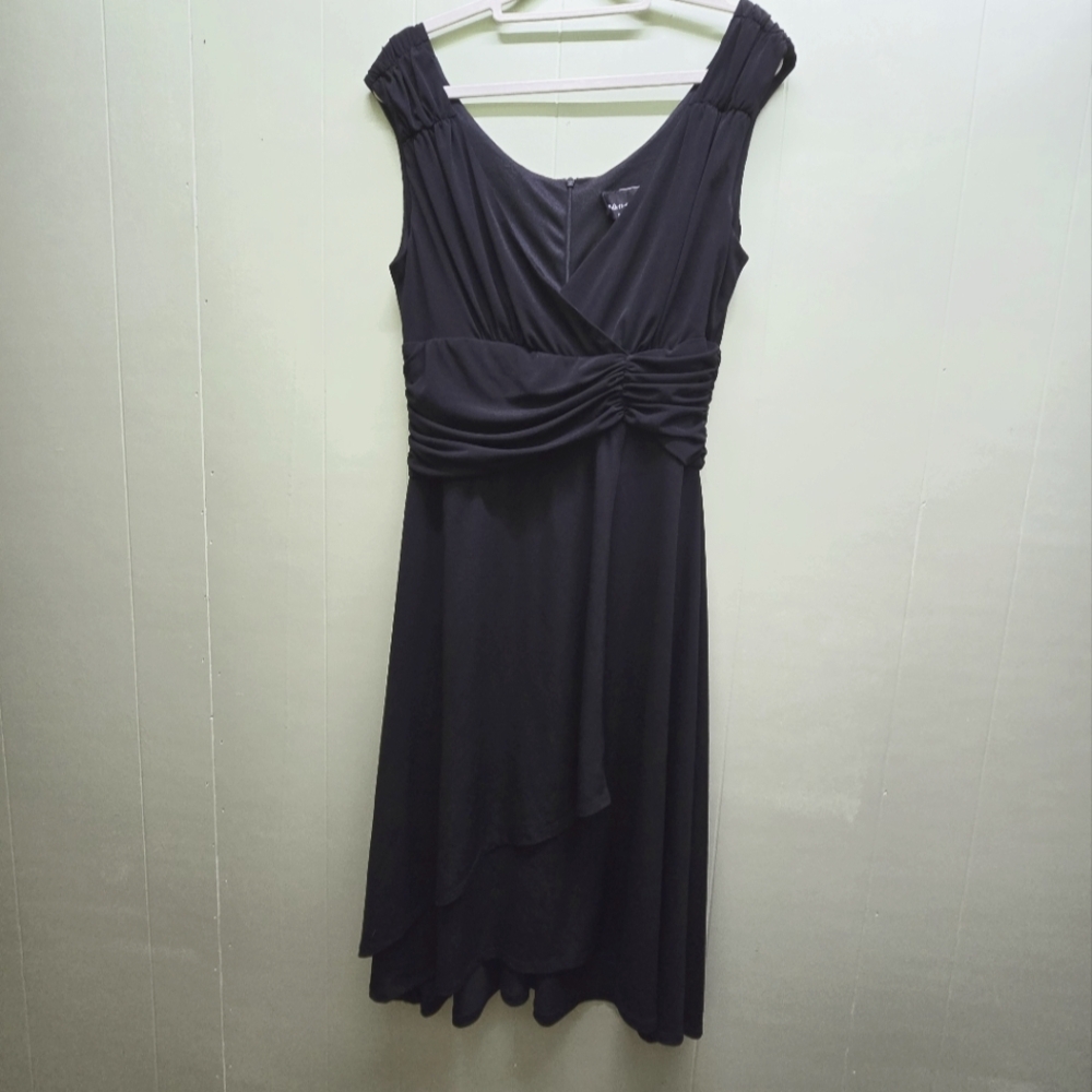 Connected Apparel Black Cocktail Dress Women Size 10 Elegant Whimsical Glamour